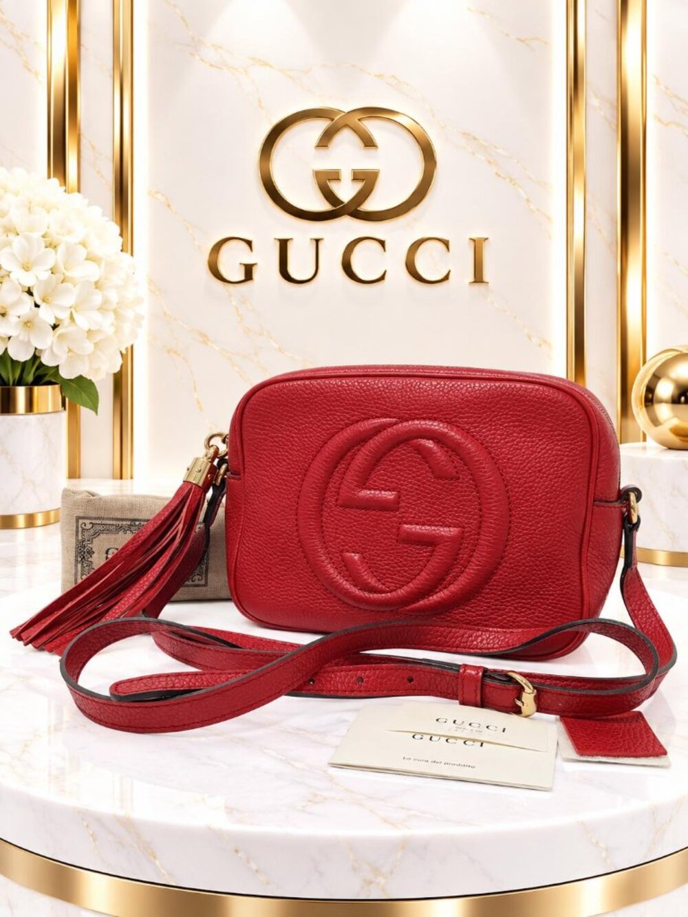 Gucci Guccissima Black Leather Hobo Shoulder Bag GG Monogram Luxury